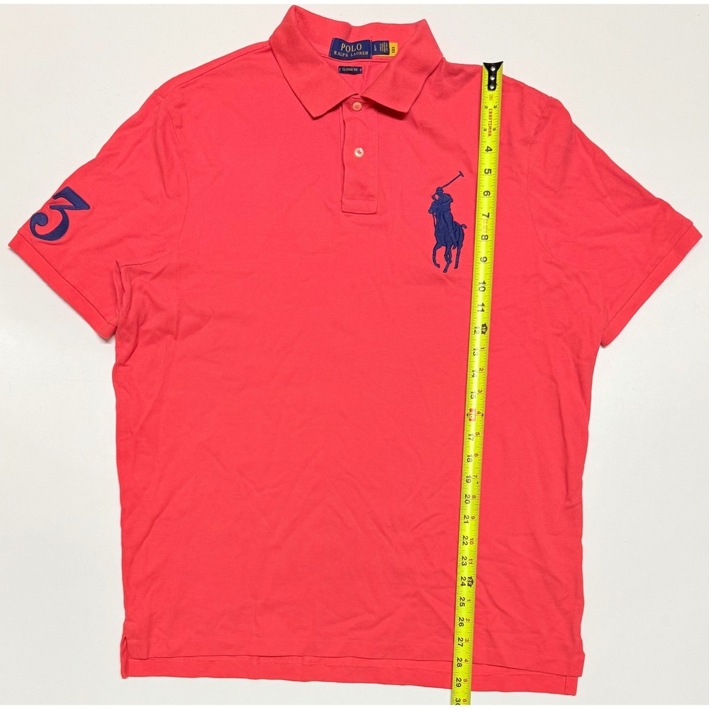 Polo Ralph Lauren Mens Big‎ Pony Polo Shirt Coral Pink Classic Fit Large SS